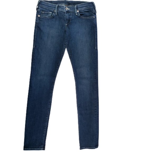 True Religion Women's Jeans Stella Denim Blue Basic Ankle Crop Skinny Size 26 - Picture 1 of 15